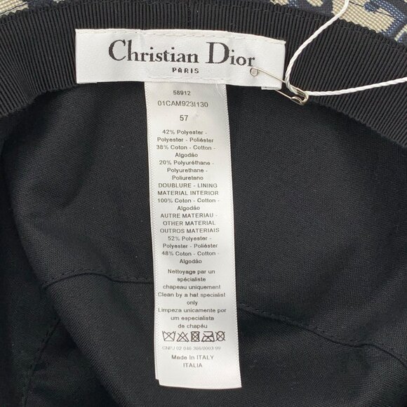 Christian Dior Navy Blue Floral Design Bucket Hat Lined With Logo Print main image 8